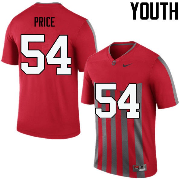 Ohio State Buckeyes #54 Billy Price Youth Stitched Jersey Throwback OSU48189